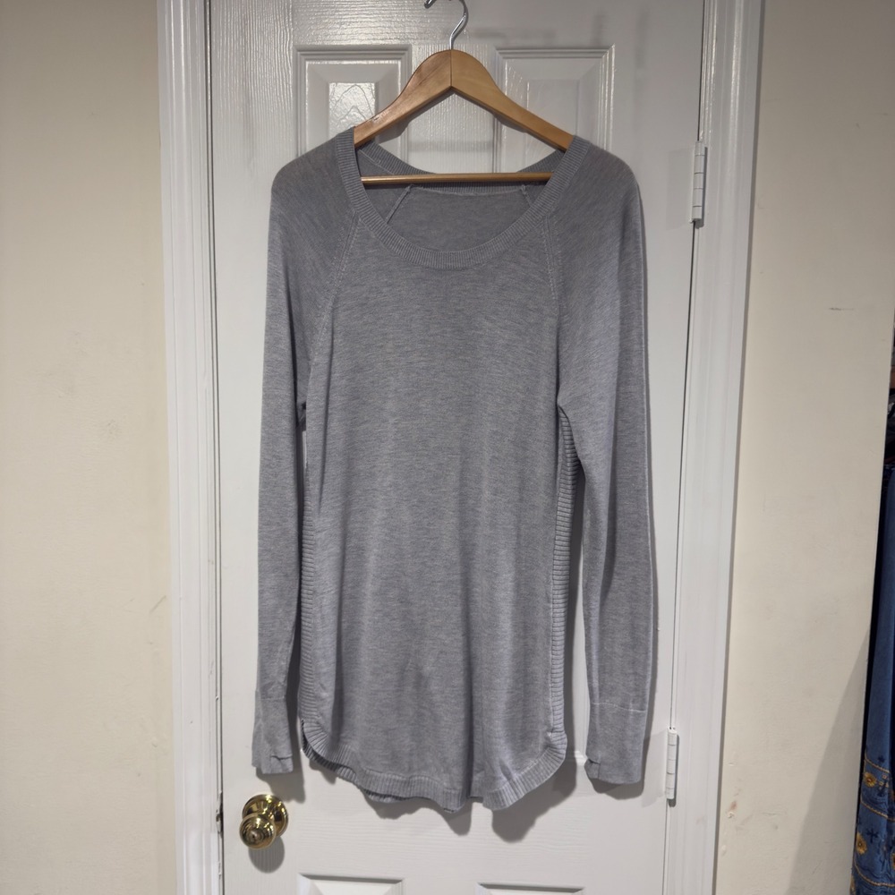 Lululemon Hello Aloe‎ Pullover Sweater Womens 10 Silverscreen Heather Tunic